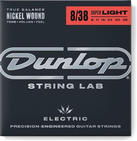 JIM JIM DUNLOP DEN0838 أوتار جيتار كهربائي من النيكل، خفيفة، .008–.038، 6 أوتار/مجموعة in Saudi Arabia