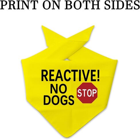 1 Piece Reactive No Dogs/Do Not Pet Dog Bandana Anxious Dog Reactive Dog Bandana Yellow Dog Bandana (Reactive No Dogs D) in Saudi Arabia