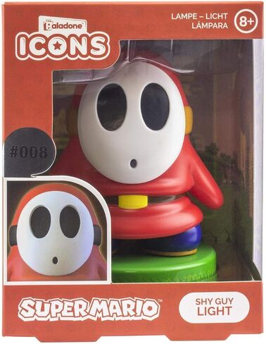 Paladone Super Mario Shy Guy 3D Icon BDP | Officially Licensed Nintendo Collectable | Unique Gift Idea | Bright Night Light or Desk Lamp | Battery Powered by 2 x AAA, White in Saudi Arabia