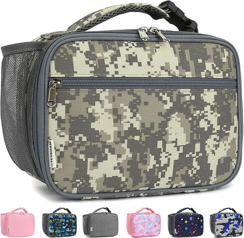 Insulated Lunch Box for School, Thermal Reusable Durable Freezable Lunch Bags for Kids Boys Girls Men Women - Small Soft Cooler Portable Lunch Tote Kit for Work Picnic Travel,Black in Saudi Arabia