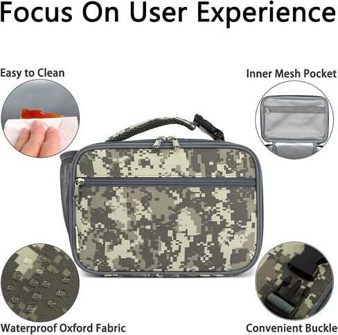 Insulated Lunch Box for School, Thermal Reusable Durable Freezable Lunch Bags for Kids Boys Girls Men Women - Small Soft Cooler Portable Lunch Tote Kit for Work Picnic Travel,Black in Saudi Arabia