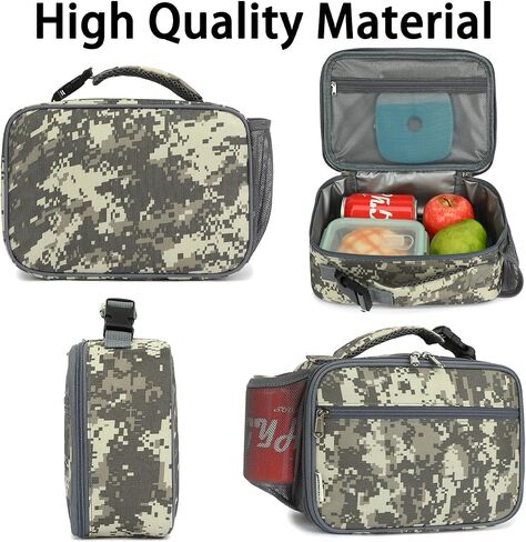 Insulated Lunch Box for School, Thermal Reusable Durable Freezable Lunch Bags for Kids Boys Girls Men Women - Small Soft Cooler Portable Lunch Tote Kit for Work Picnic Travel,Black in Saudi Arabia