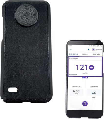 حافظة واقية لجهاز Omnipod 5، حافظة متوافقة مع وحدة تحكم Omnipod 5 PDM، حافظة مزودة بفتحة متوافقة مع AirTag (أسود) in Saudi Arabia