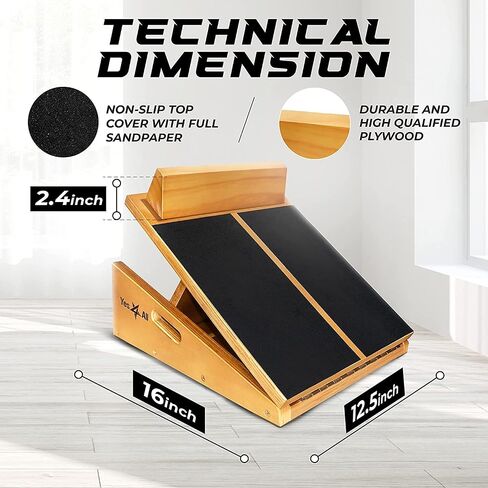 Yes4All Professional Incline Board, Slant board calf stretching, Squat Wedge and Anti-Slip Surface, Portable Side Handle in Saudi Arabia
