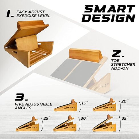 Yes4All Professional Incline Board, Slant board calf stretching, Squat Wedge and Anti-Slip Surface, Portable Side Handle in Saudi Arabia