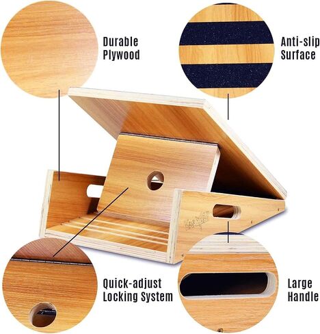 Yes4All Professional Incline Board, Slant board calf stretching, Squat Wedge and Anti-Slip Surface, Portable Side Handle in Saudi Arabia