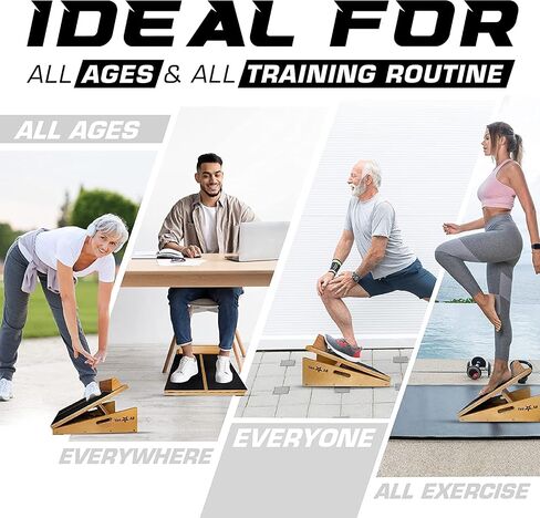 Yes4All Professional Incline Board, Slant board calf stretching, Squat Wedge and Anti-Slip Surface, Portable Side Handle in Saudi Arabia