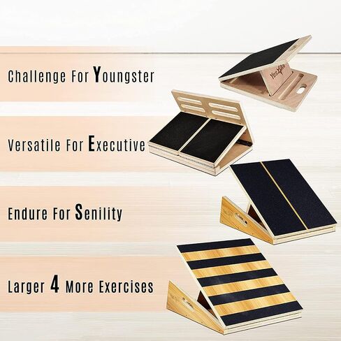 Yes4All Professional Incline Board, Slant board calf stretching, Squat Wedge and Anti-Slip Surface, Portable Side Handle in Saudi Arabia