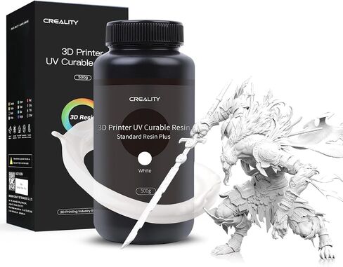 Official Creality 3D Printer Resin 405nm, Fast UV-Curing Resin, High Precision Safety Low Odor Quick Curing Standard Photopolymer Resin for LCD 3D Printing, White 500g in Saudi Arabia