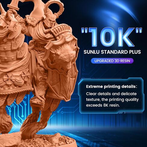 SUNLU 10K شمع أحمر راتينج طابعة ثلاثية الأبعاد، راتنج طباعة ثلاثي الأبعاد بتفاصيل فائقة، معالجة سريعة 405 نانومتر راتنج فوتوبوليمر للأشعة فوق البنفسجية، دقة فائقة، سيولة وصلابة أفضل، تناسب معظم طابعات LCD، راتنج شمع أحمر 1000 جرام in Kuwait