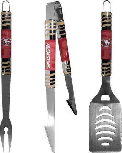 Siskiyou Sports NFL San Francisco 49ers Unisex 3 pc BBQ Set and Bottle Opener, Team Colors, One Size in Saudi Arabia