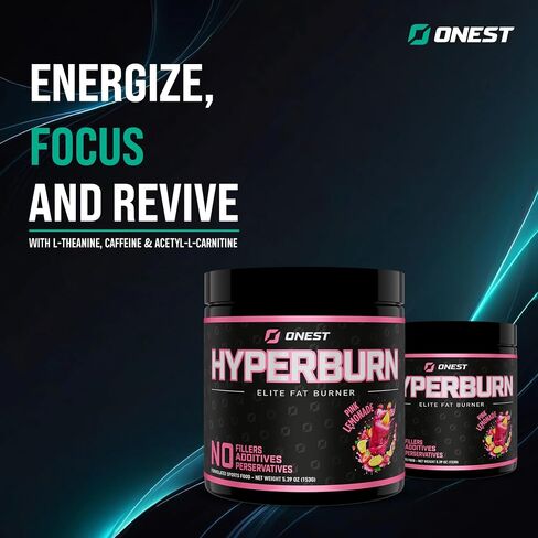 ONEST Hyperburn Fat Burner Powder – 153g (30 Servings) Appetite Suppressant Weight Loss Supplement, Metabolism Booster & Sports Nutrition Protein Powder for Men and Women in Saudi Arabia