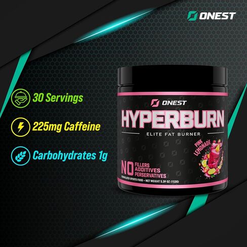 ONEST Hyperburn Fat Burner Powder – 153g (30 Servings) Appetite Suppressant Weight Loss Supplement, Metabolism Booster & Sports Nutrition Protein Powder for Men and Women in Saudi Arabia