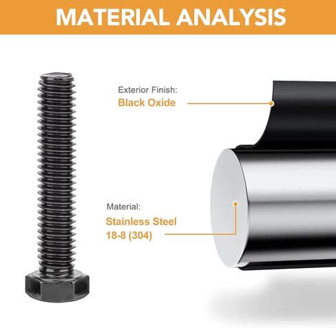 VIGRUE Hex Bolts Assorted Black SAE Bolt Nuts Kit, 316PCS 1/4-20, 5/16-18, 3/8-16 Hex Head Screw Bolt Nuts, Flat & Lock Washers Assortment Set, Black Oxide 18-8 (304) Stainless Steel, Fully Threaded in Saudi Arabia