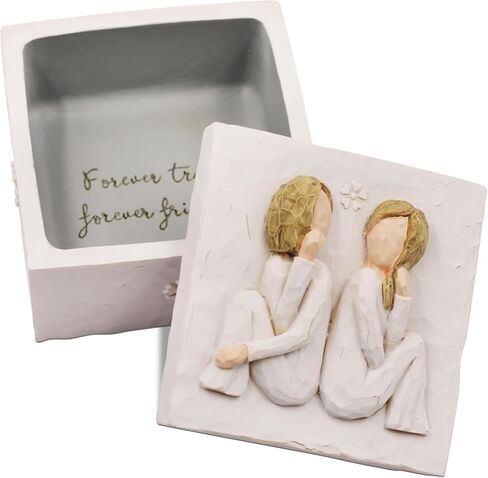 Gifts for Friends, Friendship Gifts for Women, Friend Birthday Gifts for Women, Gifts for Friends Female, Thank You for Being a friend, Sculpted Hand-Painted Keepsake Box in Kuwait