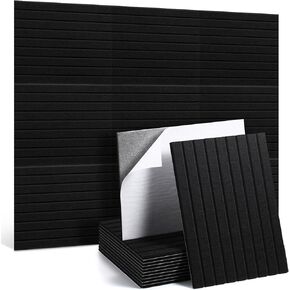 12 حزمة من الألواح الصوتية المقاومة للصوت مع لاصق ذاتي، 16 × 12 × 0.4 بوصة من ألواح الجدران العازلة للصوت معالجة صوتية للغرفة، ديكور مكتبي لتقليل الضوضاء في الاستوديو، كاكي