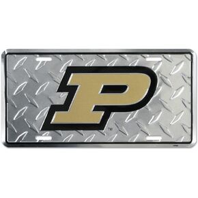 Purdue Diamond Emboss Metal License Plate 6 x 12