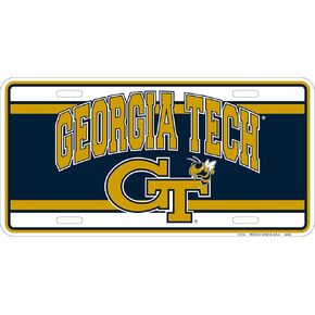 Georgia Tech Yellow Jackets Gt Metal License Plate