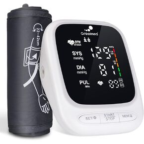 Blood Pressure Monitor Upper Arm Automatic Talking Blood Pressure Cuff, Rechargeable Blood Pressure Machine for Home Use Digital Led Display, Adjustable 8.7"-16.5" Large Bp Cuff Dual User Model