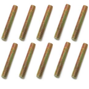 10pcs Fully Threaded Rods Bar Studs, 5/16"-18 Thread Size, 2" Length, Carbon Steel, Right Hand Threads