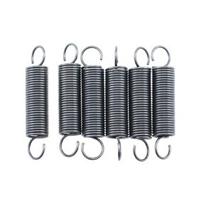 6PCS 1.0x10x50mm Polished Tension Springs Stainless Steel Small Double Hook Extension Springs Suitable for Marine Machinery Construction Industrial