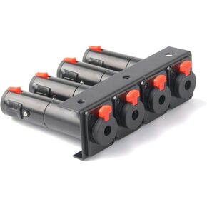 Black Solderless 1/4 inch Locking Jack TS and TRS for Pedalboards - 4 Jacks Set