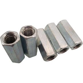 5pcs M8 x 1.25 x 30mm Long Rod Coupling Hex Nut Connector Zinc Plated