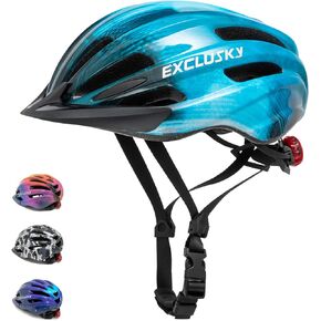 Kids Helmet Exclusky Kids Bike Helmet with Light, Boys Girls Bike Helmet Adjustable Skate Scooter Cycling Helmet 50-57cm, Multi-Sport Youth Childrens Bicycle Helmet Age 3-5-8-14