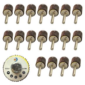 WA 18PACK - 3/4"x3/4"x1/4" inch High Performance Durable Mounted Flap Wheel Sander Set, Assorted Grit 6x60#, 6x80#, 6x120#, Aluminum Oxide Sanding Flap Wheels with 1/4" Shank for Drill/Die Grinder