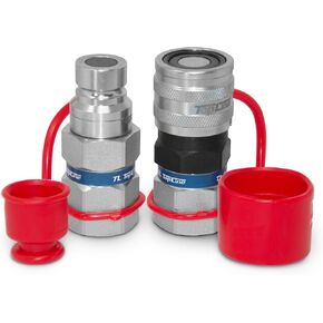 1/2" NPT Skid Steer Bobcat Flat Face ISO 16028 Hydraulic Quick Connect/Disconnect Couplers Coupling Fitting Set TL23