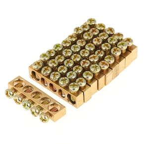 10Pcs Terminal Ground Bar, 5-Hole Electrical Distribution Cabinet Wire Screw Terminal Ground Copper Neutral Bar, Grounding Bars