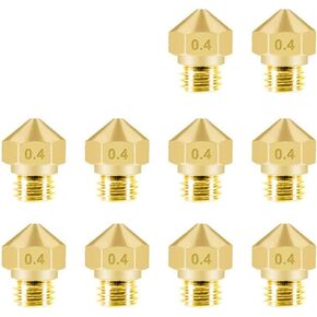 MK10 Nozzle for 3D Printer, 10pcs MK10 M7 Extruder Nozzle 0.4mm Brass Extruder Print Head for 3D Printer Wanhao Dupicator D4/I3/Dremel QIDI Makerbot 2 in Saudi Arabia