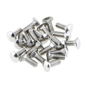 20pcs M6 Carriage Bolts Screws, 304 Stainless Steel, Round Head, Square Neck, Fully Threaded M6x12mm (M6*12)