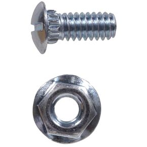 852140 1/4 x 1/2-Inch Ribneck Carriage Bolts and Nuts, Zinc Plated