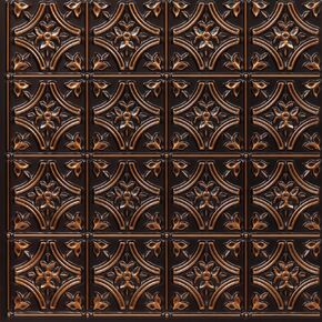 150 Gothic Reims PVC 2' x 2' Glue-up Ceiling Tile (Covers / 300 sq.ft), Antique Copper, 75 Piece