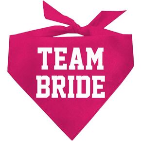 Team Bride Wedding Engagement Announcement Dog Bandana (Hot Pink, OS 174)