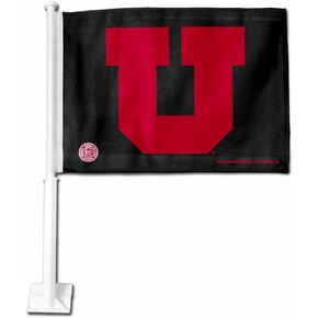 Rico Industries NCAA Utah Utes BLACK Double Sided Car Flag 16 x 19.5-"