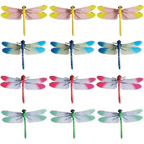 CLISPEED 20pcs Simulated Plastic Dragonfly Figurines Realistic Tiny Dragonfly Decor Vivid Animals Garden Dragonfly Ornament for Birthday Wedding Xmas Decorations(Mixed Color)