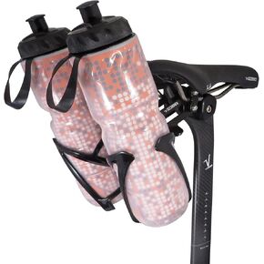 Behind Saddle Rack with 2 Bottle Cages & (2 Free Cycling Bottles) | A Key Triathlon Bike Accessory | A Behind Seat Bottle Holder That Performs