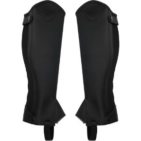 VBESTLIFE Horseback Riding Gaiter,Super Fiber PU Leather Half Chap Horse Riding Body Protector Equipment for Adults(L)