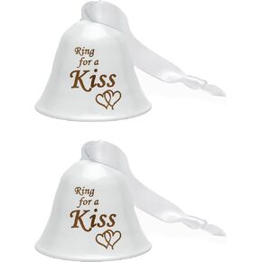 Ring for a Kiss Wedding Bell | Loud Cowbell, Tea Bell or Ornamental Bells | Party Bell | Wedding Reception & Rehearsal Dinner Bells | Countertop Service Call Bell | Made in CT, USA