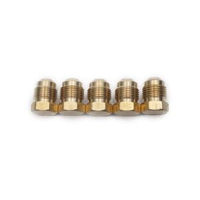 LTWFITTING Brass Flare 3/8" OD Plug, Brass Flare Tube Fitting(Pack of 5)