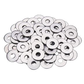 Pack of 100 M8 Flat Washer, 304 Stainless Steel (8mm ID, 24mm OD, 2mm Thick)