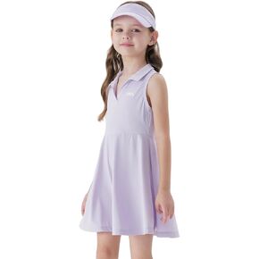 MARC&JANIE Girls Athletic Polo Dresses V Neck Sleeveless Summer Cooling Golf Dress 240299