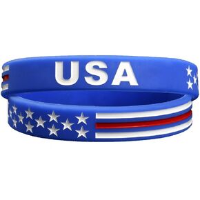 "Triumph Faith USA American Flag Bracelet Silicone Rubber Wristbands Partriotic Spirit Gifts