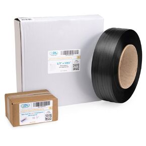 IDL Packaging Refill for Portable 1/2" Polypropylene (PP) Strapping Kits - 1/2" x 3281' Polypropylene Strapping Coil with 300 lbs Break Strength and 500 of 1/2" Open Seals