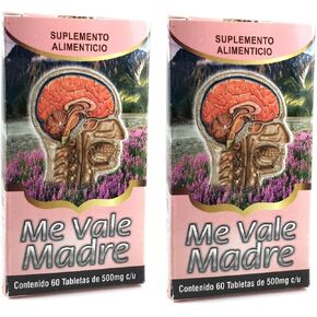 2 Cajas Me Vale Madre 60 Caps. Each Box Headache Migraine & Stress/ Dolor De Cabeza,estres