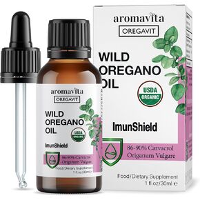 ImunShield Wild Greek Oregano Oil Supplement - Hand-Picked, 86-90% Carvacrol for Advanced Immune & Digestive Support - Organic, Vegan, Non-GMO, Gluten-Free, 1 fl. oz. / 30ml