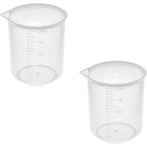 Othmro Plastic Liquid Container Measuring Beaker 500mL Capacity 2pcs