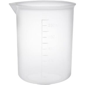 uxcell Measuring Cup 250ml PP Plastic Graduated Beaker Transparent for Lab Kitchen Liquids